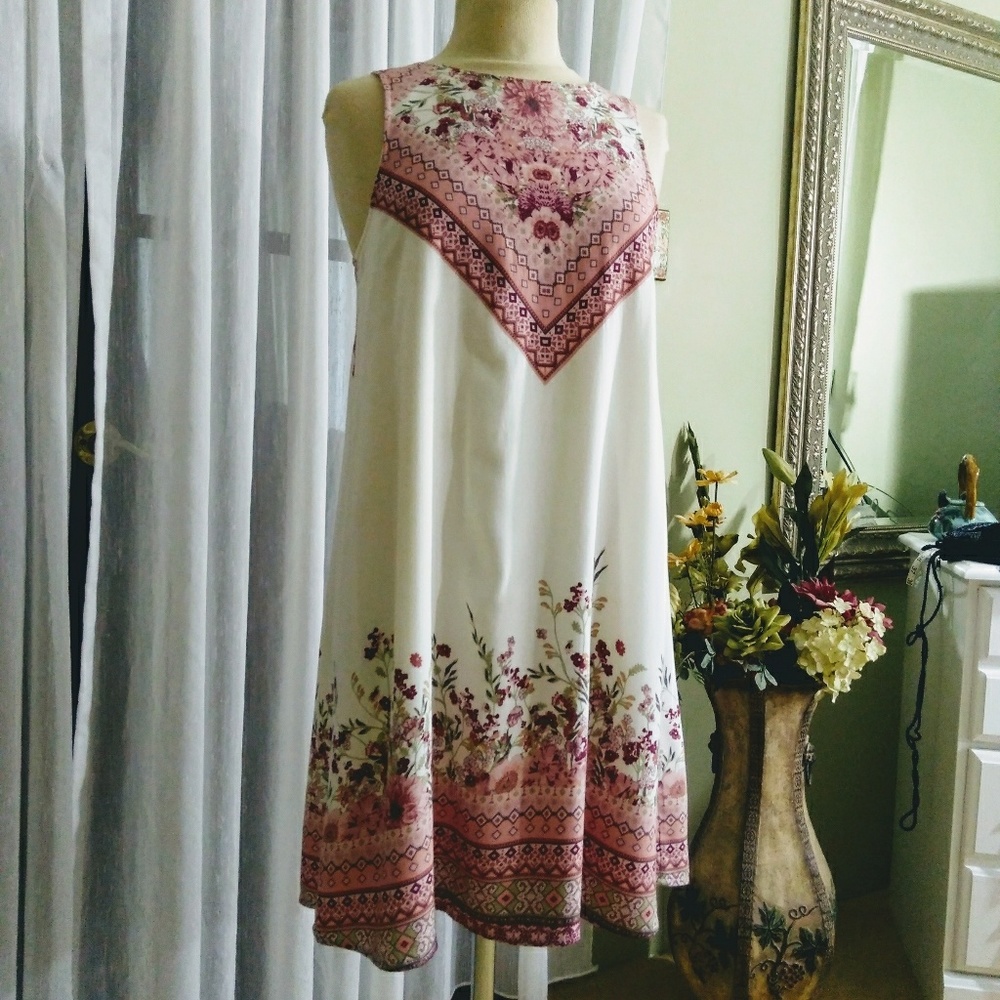 Xhilaration size S sleeveless floral dress A line
